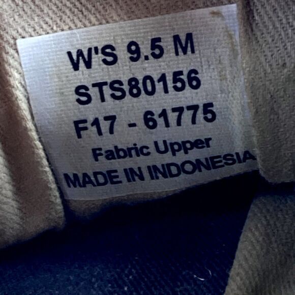 Sperry Sneakers Women 9.5 Brown Canvas Pier View Elastic Back Casual Chic Shoes - Picture 12 of 13